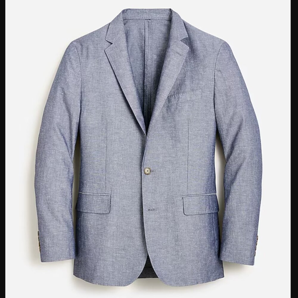 J Crew Ludlow Slim-fit unstructured suit jacket in Irish cotton-linen blend